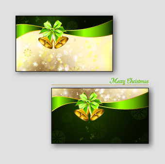 Christmas golden greeting cards vector 04