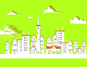 Paper city vector illustration 01