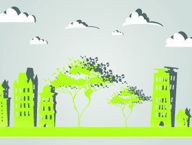 Paper city vector illustration 02