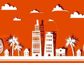 Paper city vector illustration 03