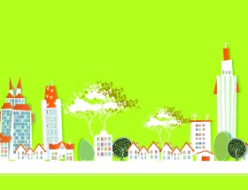 Paper city vector illustration 04