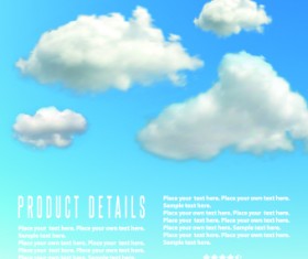 Clouds elements vector background 01