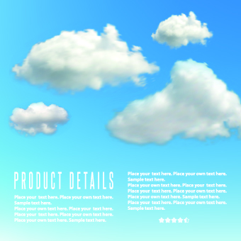 Clouds elements vector background 01