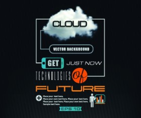 Clouds elements vector background 03
