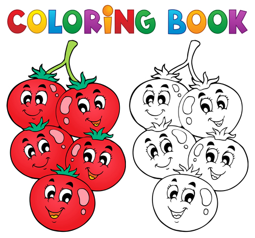Coloring book vector set 02