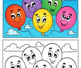 Coloring book vector set 04