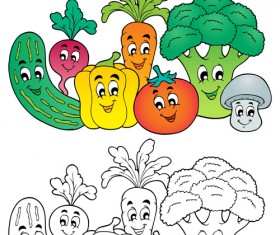 Coloring book vector set 05
