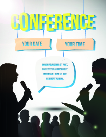 Creative conference poster vector 01