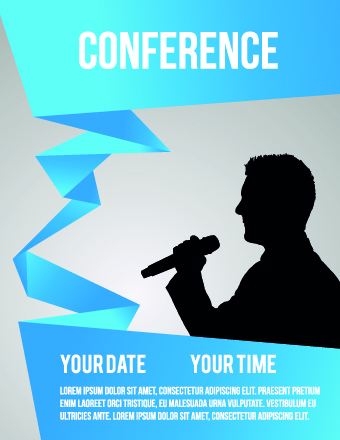Creative conference poster vector 02
