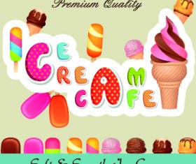 Cute Ice cream design vector 02