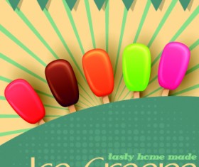 Cute Ice cream design vector 03