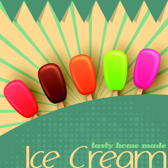 Cute Ice cream design vector 03