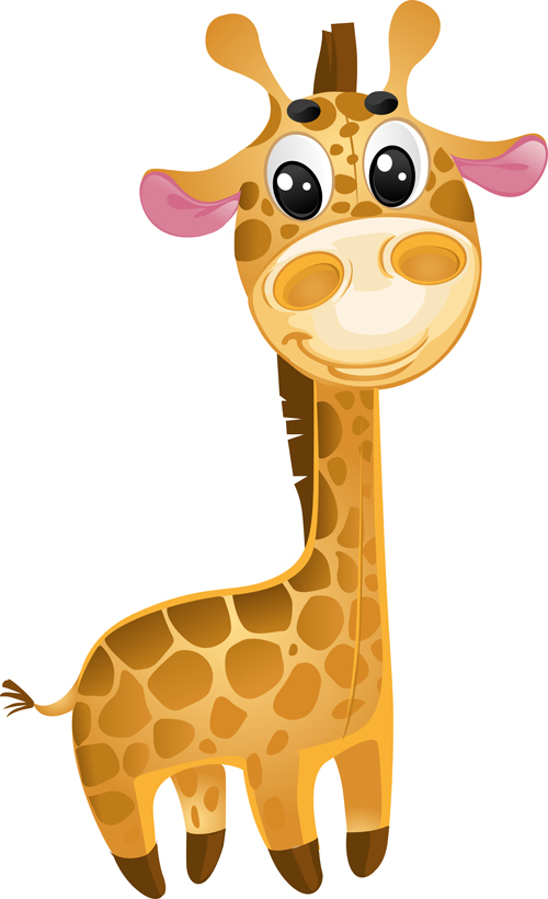 Download Cute cartoon giraffe vector set free download