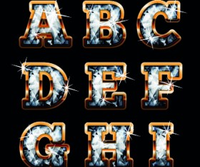 Diamond with gold alphabet vector 01