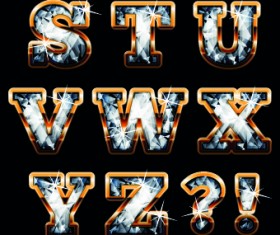 Diamond with gold alphabet vector 02