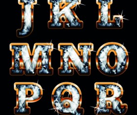 Diamond with gold alphabet vector 03