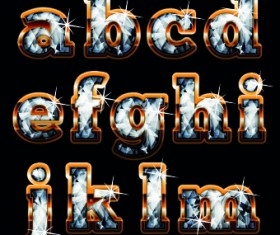 Diamond with gold alphabet vector 04