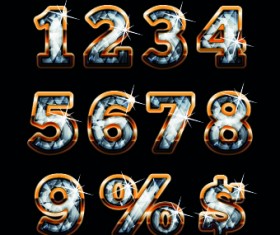 Diamond with gold alphabet vector 06