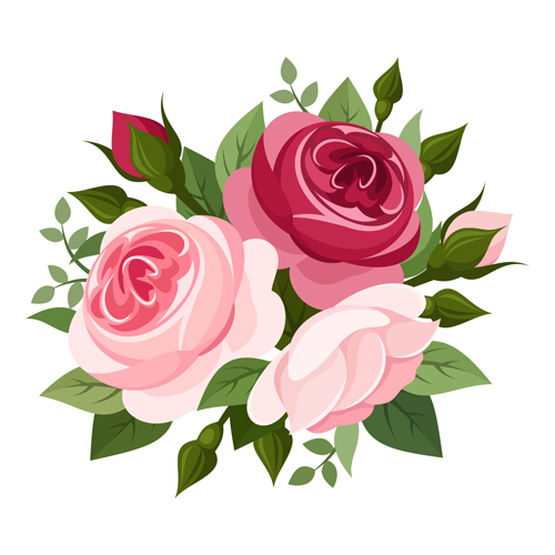 Elegant Flowers Bouquet Vector 03 Free Download