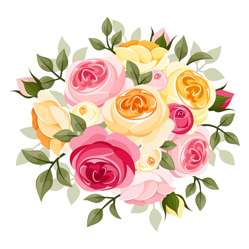 Download Elegant flowers bouquet vector 04 free download