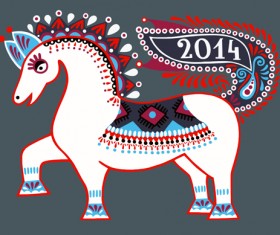 Ethnic style horses design elements 03