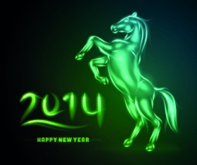 Fire horse 2014 design vector 01