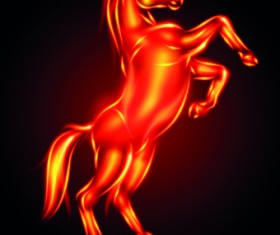 Fire horse 2014 design vector 03