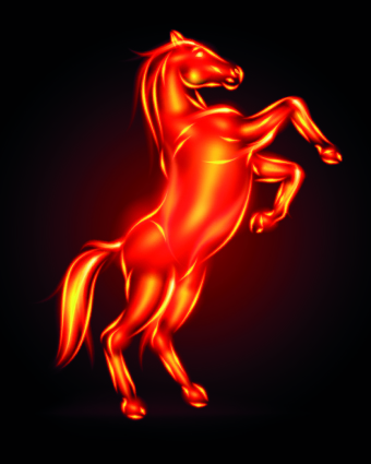 Fire horse 2014 design vector 03
