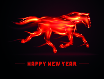 Fire horse 2014 design vector 04