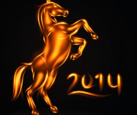 Fire horse 2014 design vector 05