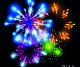 Firework objects vector design 01