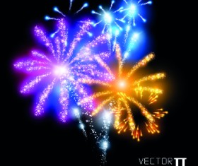 Firework objects vector design 04