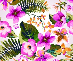 Seamless Flower Patterns vector 02