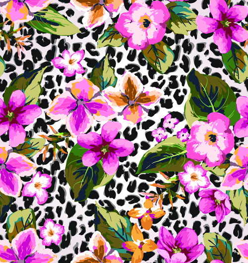 Seamless Flower Patterns vector 03