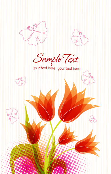Flower illustrations vector background 01