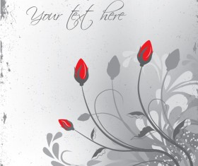 Flower illustrations vector background 06