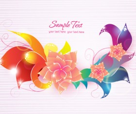 Flower illustrations vector background 11