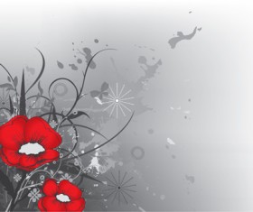 Flower illustrations vector background 14