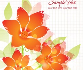 Flower illustrations vector background 15