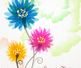 Flower illustrations vector background 23