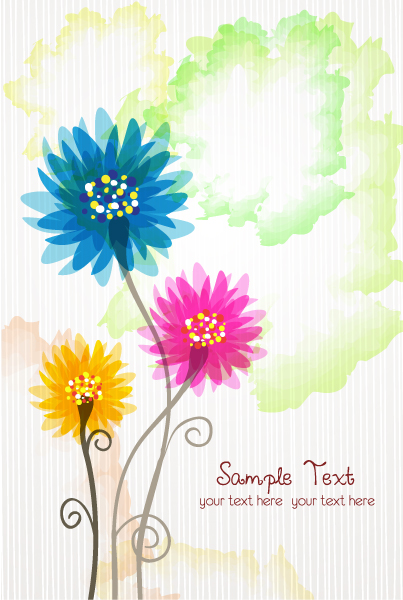 Flower illustrations vector background 23
