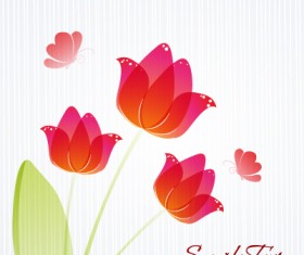 Flower illustrations vector background 26