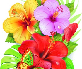 Beautiful flowers vector 03