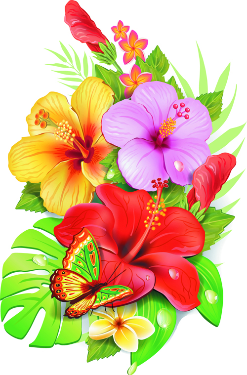 Download Beautiful flowers vector 03 free download