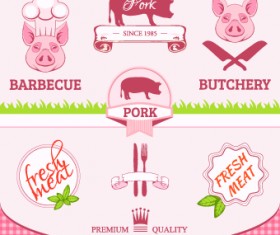 Fresh Food label design vector 02