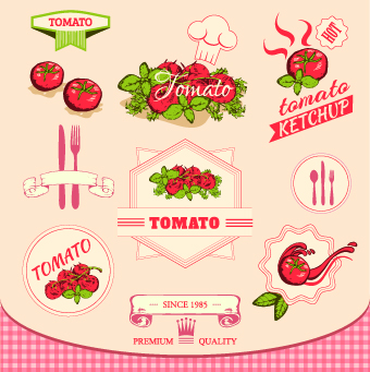 Fresh Food label design vector 04