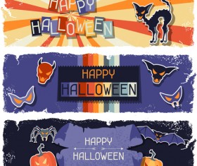 Funny Halloween vector banner 01