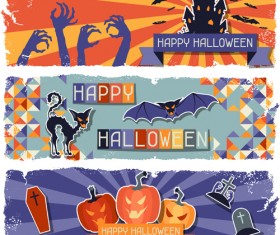 Funny Halloween vector banner 02
