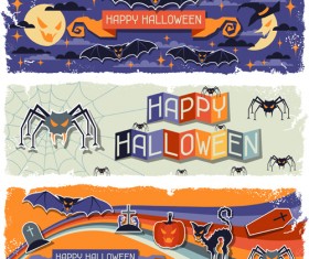 Funny Halloween vector banner 03