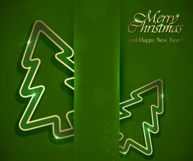 Green style xmas card vector 03